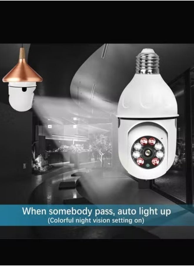 ELTRAZONE 1080P Security Wireless Camera, Light Bulb Security Camera 360 Degree 2.4GHz & 5G WiFi IP Camera for Home Indoor Outdoor Security, Human Motion Detection and Alarm Two Way Talk  - Image 3