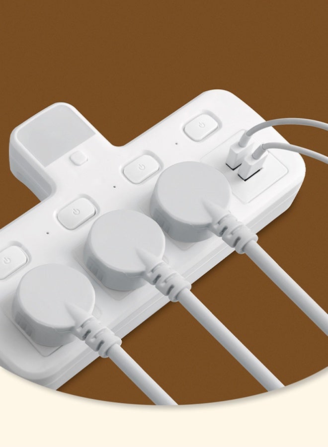 Multi Plug Extension Socket, 4 Way Electrical Outlet Extender | Wall Charger, Universal Plug Adapter, Charging Station for Home, Office, Kitchen, Individually Switched - Image 5
