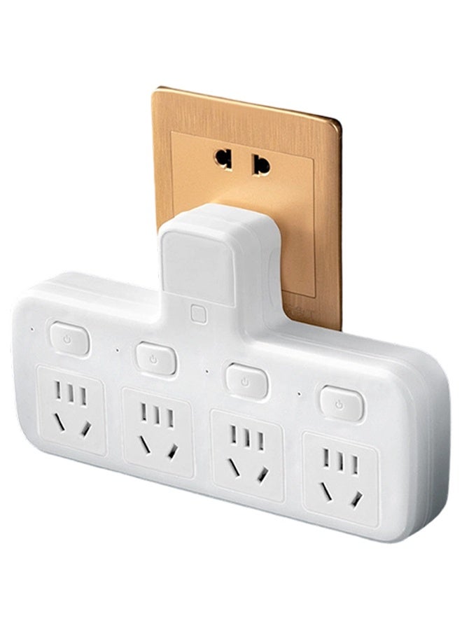 Multi Plug Extension Socket, 4 Way Electrical Outlet Extender | Wall Charger, Universal Plug Adapter, Charging Station for Home, Office, Kitchen, Individually Switched - Image 1