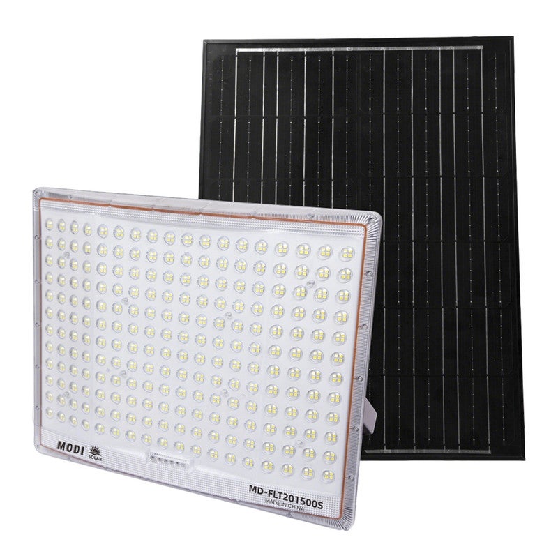 MODI Solar Flood Light Outdoor 1500W, 4M Cable Length, LED Security Lamp with Remote & Timer, 6500K Cool White, Wall Yard Garden Lighting - Image 1