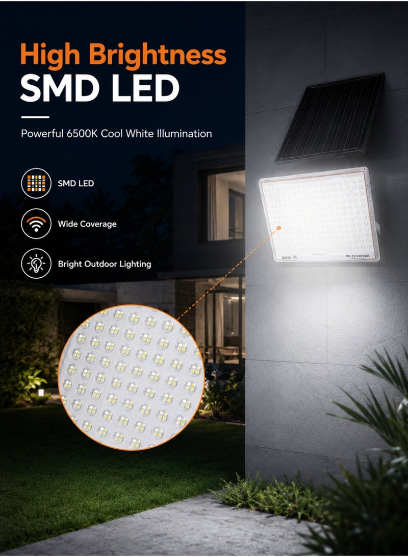 MODI Solar Flood Light Outdoor 1500W, 4M Cable Length, LED Security Lamp with Remote & Timer, 6500K Cool White, Wall Yard Garden Lighting - Image 4