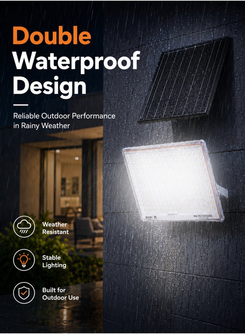 MODI Solar Flood Light Outdoor 1500W, 4M Cable Length, LED Security Lamp with Remote & Timer, 6500K Cool White, Wall Yard Garden Lighting - Image 5