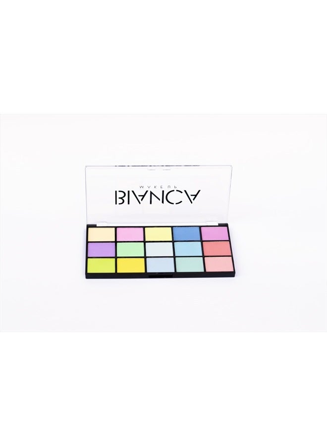 BIANCA MAKEUP 15 Colors Eyeshadow Palette | Versatile Range for Unlimited Eye Looks. (Pastel) - Image 2