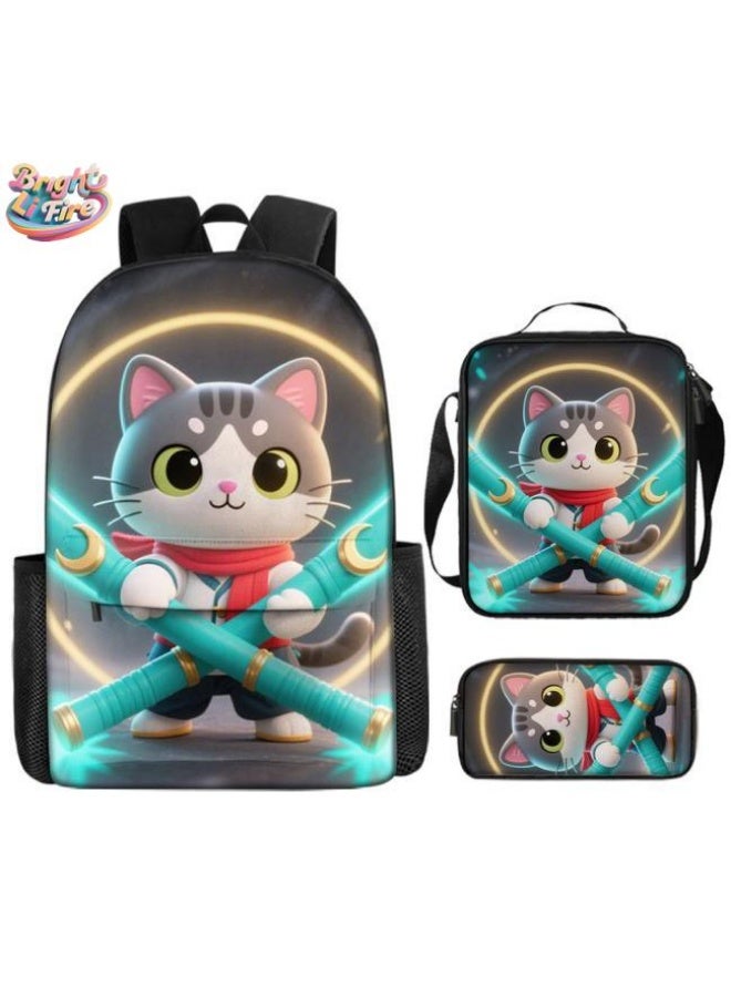 Bright Li Fire Unlock the new fashion of childish fun! Three-piece set of bags, cartoon elements for children and teenagers (students, children, friends' outings, mountain climbing, schooling, etc. can be used) - 63  - Image 1