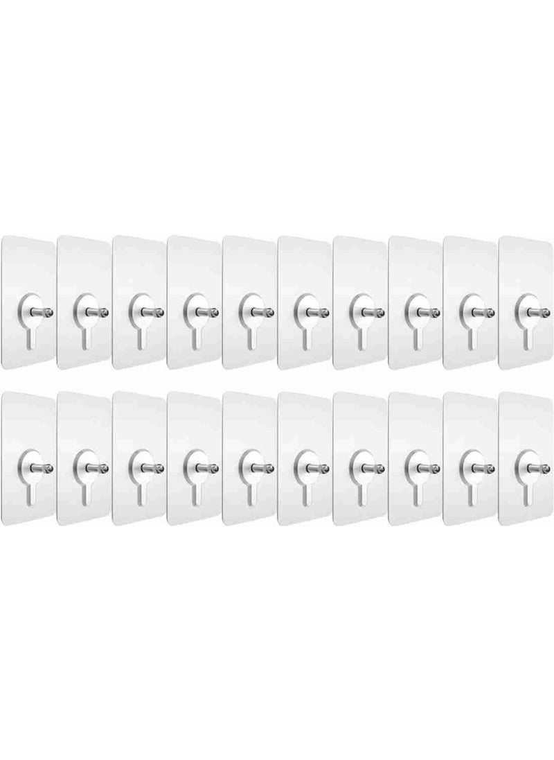 Chrisley Chrisley Self Adhesive Nail HookWaterproof 25Kg Load Capacity Self Adhesive Nail Hook Heavy Duty for WallBathroomHanging Photo FramesHang ArtHang ShelfPaintings Without Drilling Pack of 20  - Image 1