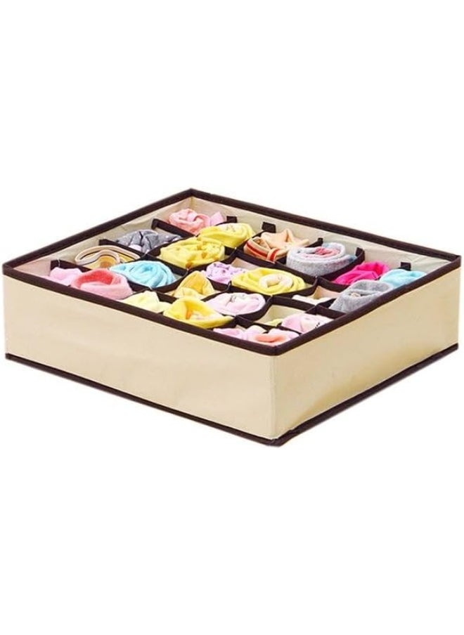 BLOOMING TIME 4PCS Storage Boxes Underwear Closet Organizer Divider (Beige Set 4 Pcs)  - Image 3