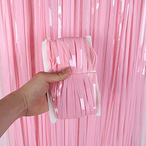 flavouredlove Pastel Color Foil Fringe Curtain(s) 3x6 Feet Each for Birthday, Anniversaries, Graduation, Retirement, Baby Shower Decoration (Pack of 2, Pastel Pink) - Image 3