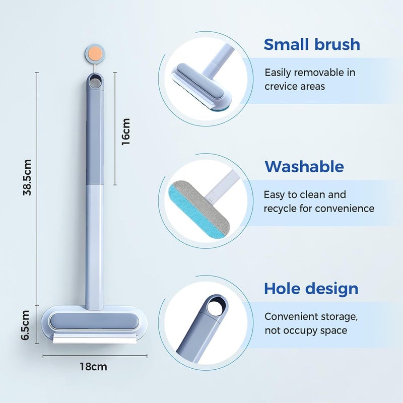 Tazweeq Pet Hair Remover, 4 in 1 Washable Long Handle Pet Hair Removal Brush, Upgrade Multifunctional Reusable Lint Brush Cat Hair Remover for Furniture, Bedding (Blue) - Image 2