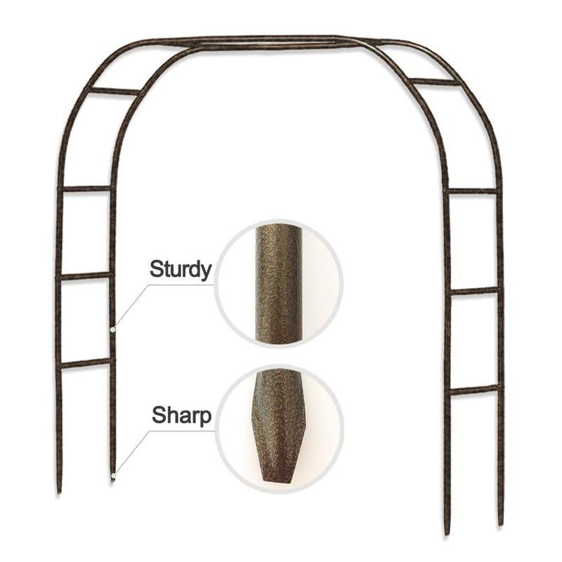 LeJoy Garden Metal Garden Arch,7.8 Feet High x 5.5 Feet Wide Sturdy Metal Arbor with Sharp Ends for Climbing Vines and Plants,Weddings Quinceaneras Party Decoration - Image 1