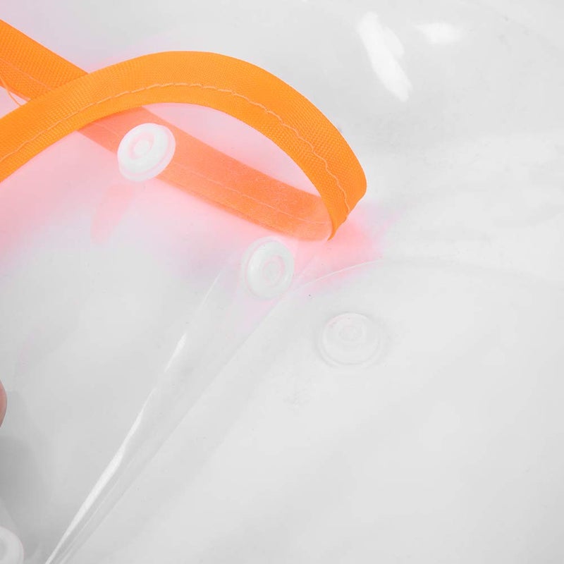 Transparent Orange Edge Waterproof Pet Raincoat With Hood Easy Buckle Design For Dogs Cats 3XL - Image 3