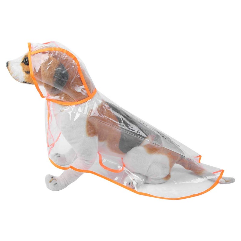 Transparent Orange Edge Waterproof Pet Raincoat With Hood Easy Buckle Design For Dogs Cats 3XL - Image 4