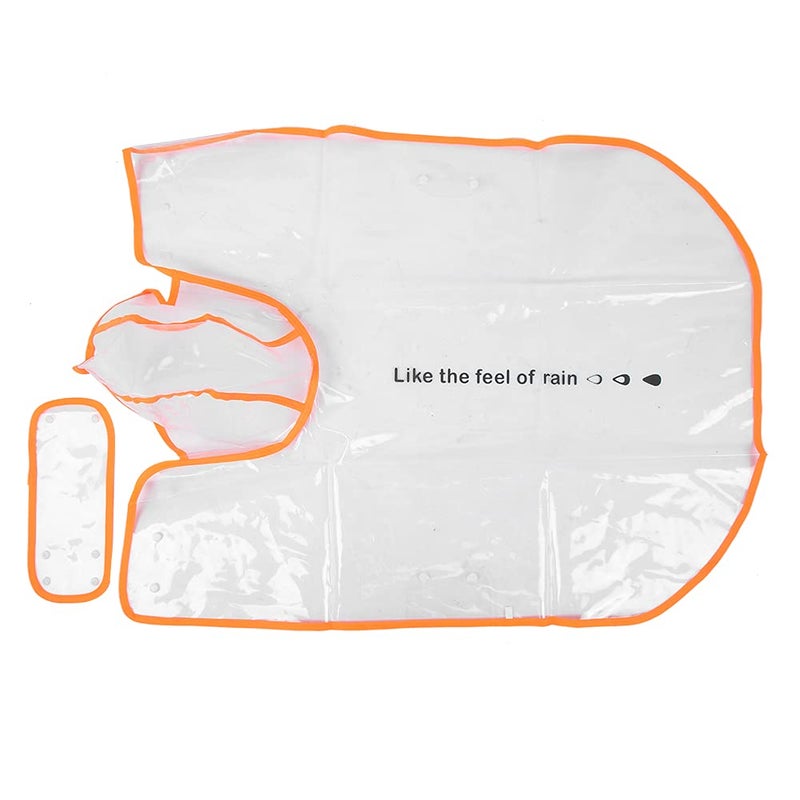Transparent Orange Edge Waterproof Pet Raincoat With Hood Easy Buckle Design For Dogs Cats 3XL - Image 2