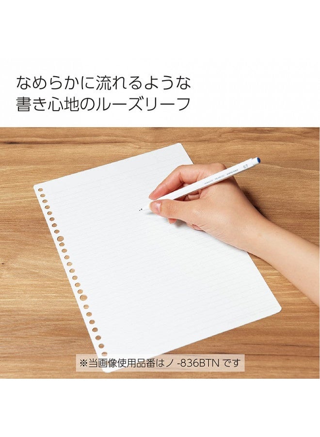 Kokuyo ورق كوكيو كامبوس القابل للفصل للمجلدات، كتابة سلسة، B5، 6 مم مخطط منقط، 26 ثقب، 36 سطر، 100 ورقة، محايد الرقم الهيدروجيني، مقاوم للتسرب، 75 جرام/متر مربع، استيراد من اليابان (رقم-836Btn) - Image 3