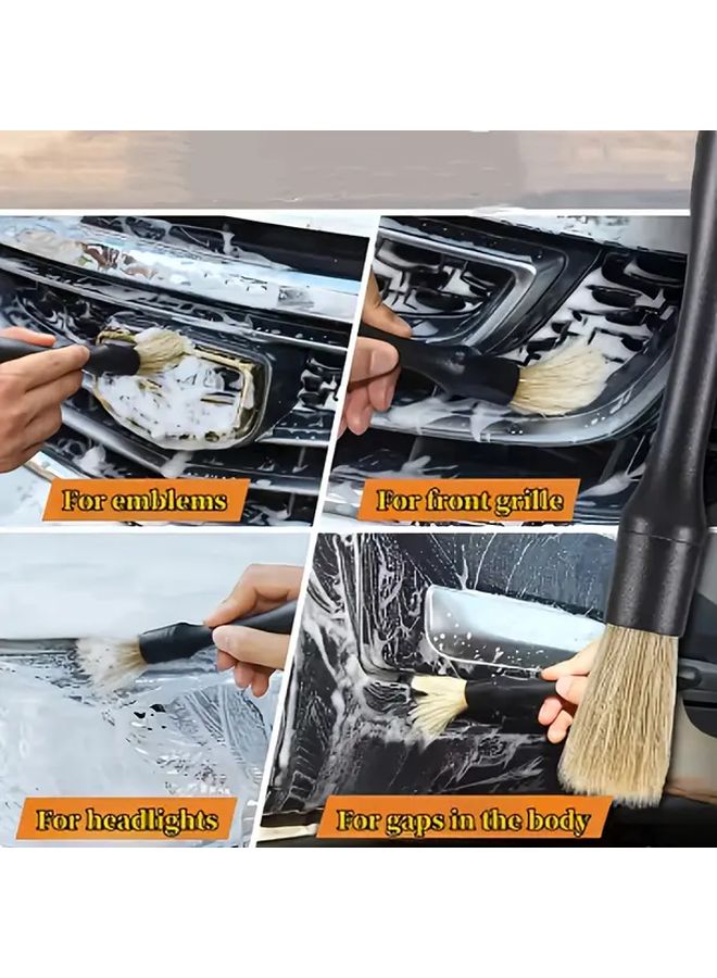 4pcs Car Interior Cleaning Brushes Set With Air Conditioning Vent Dust Blower Gap Sweeper And Heavy Duty Ergonomic Handle Soft Bristles - Image 4