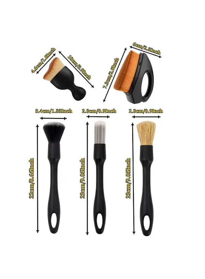 4pcs Car Interior Cleaning Brushes Set With Air Conditioning Vent Dust Blower Gap Sweeper And Heavy Duty Ergonomic Handle Soft Bristles - Image 2