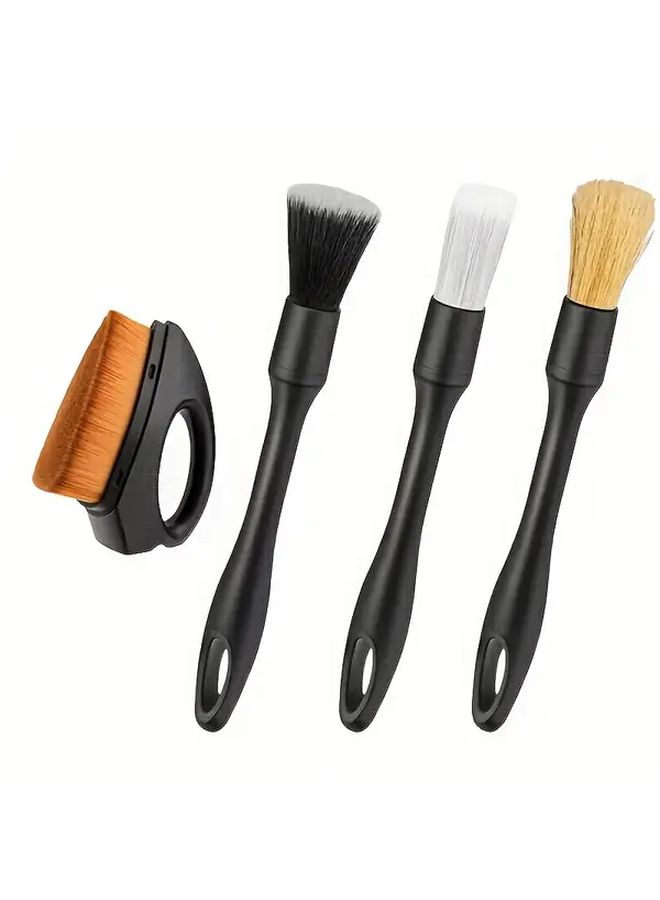 4pcs Car Interior Cleaning Brushes Set With Air Conditioning Vent Dust Blower Gap Sweeper And Heavy Duty Ergonomic Handle Soft Bristles - Image 3