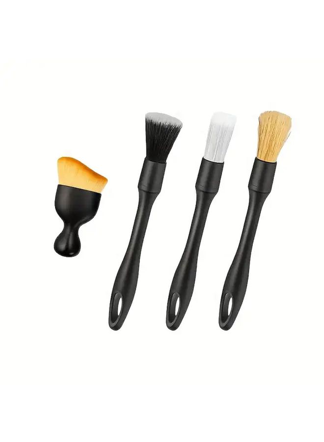 4pcs Car Interior Cleaning Brushes Set With Air Conditioning Vent Dust Blower Gap Sweeper And Heavy Duty Ergonomic Handle Soft Bristles - Image 1