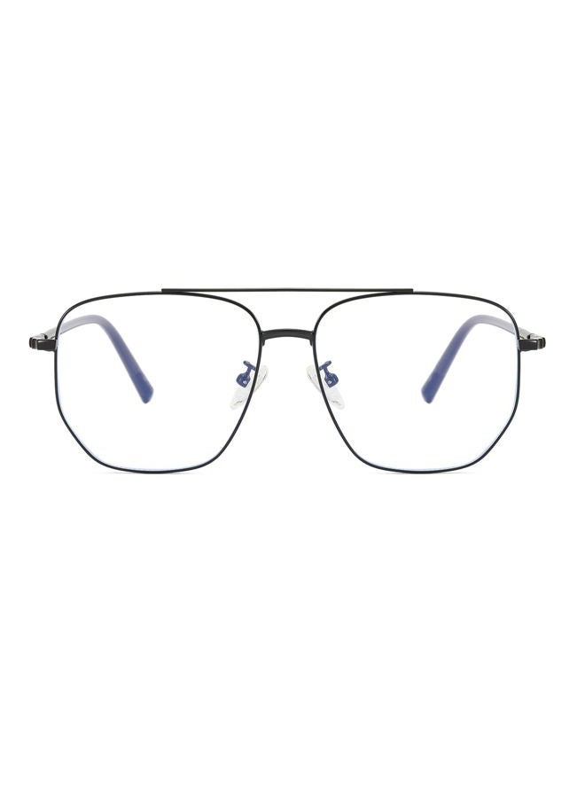Junsika Square Aviator Glasses Blue Light Filter Glasses for Men and Women Classic Vintage Aviator Glasses Metal Frame Computer Glasses, A1: black, 56-18-145 - Image 2