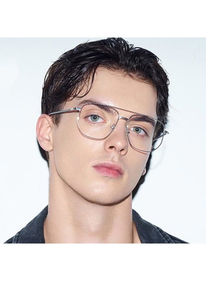 Junsika Square Aviator Glasses Blue Light Filter Glasses for Men and Women Classic Vintage Aviator Glasses Metal Frame Computer Glasses, A1: black, 56-18-145 - Image 3