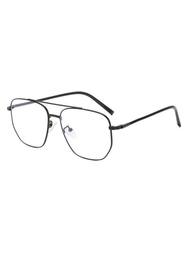Junsika Square Aviator Glasses Blue Light Filter Glasses for Men and Women Classic Vintage Aviator Glasses Metal Frame Computer Glasses, A1: black, 56-18-145 - Image 1