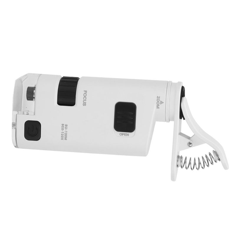 مكروسكوب هاتف محمول بالضوء التلقائي (LED) بمعدل تكبير 80-120 ضعف - عدسة هاتف ذكي مصغرة بتكبير قابل للتعديل - Image 1