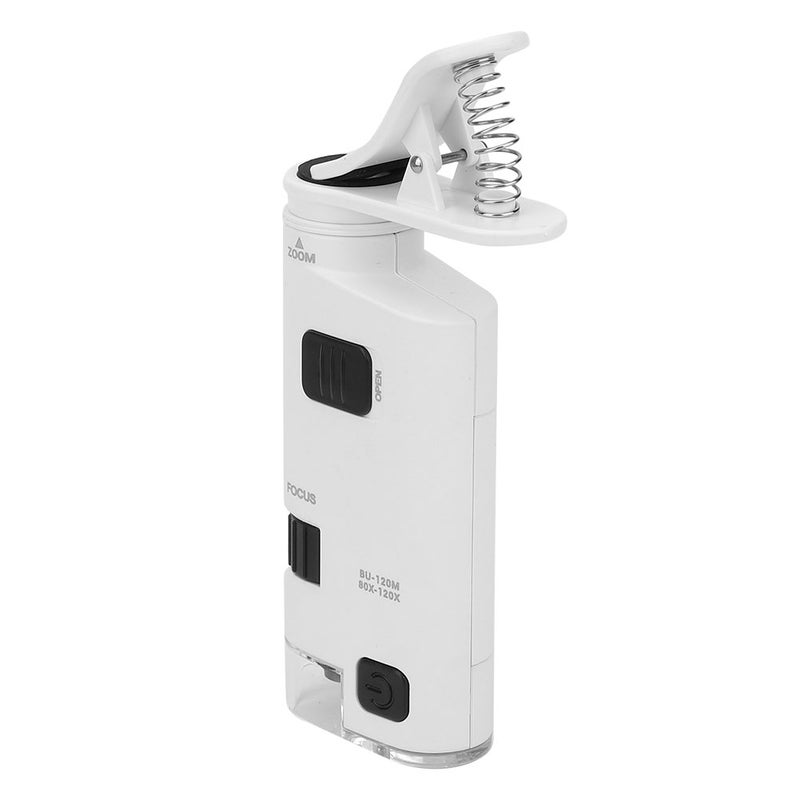 مكروسكوب هاتف محمول بالضوء التلقائي (LED) بمعدل تكبير 80-120 ضعف - عدسة هاتف ذكي مصغرة بتكبير قابل للتعديل - Image 2