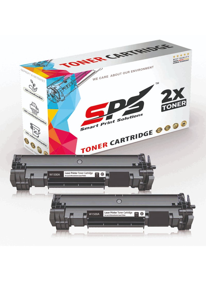 Smart Print Solutions SPS Compatible Toner Cartridges for HP | W1500A 150A | 2x Black | 975 Pages - Image 1