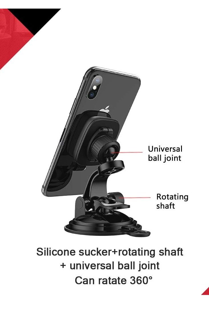 Hoco CA28 - Happy journey Series Suction Cup Magnetic Car Holder , Compatible With iPhone Samsung Xiaomi Oppo Huawei - Black - Image 5