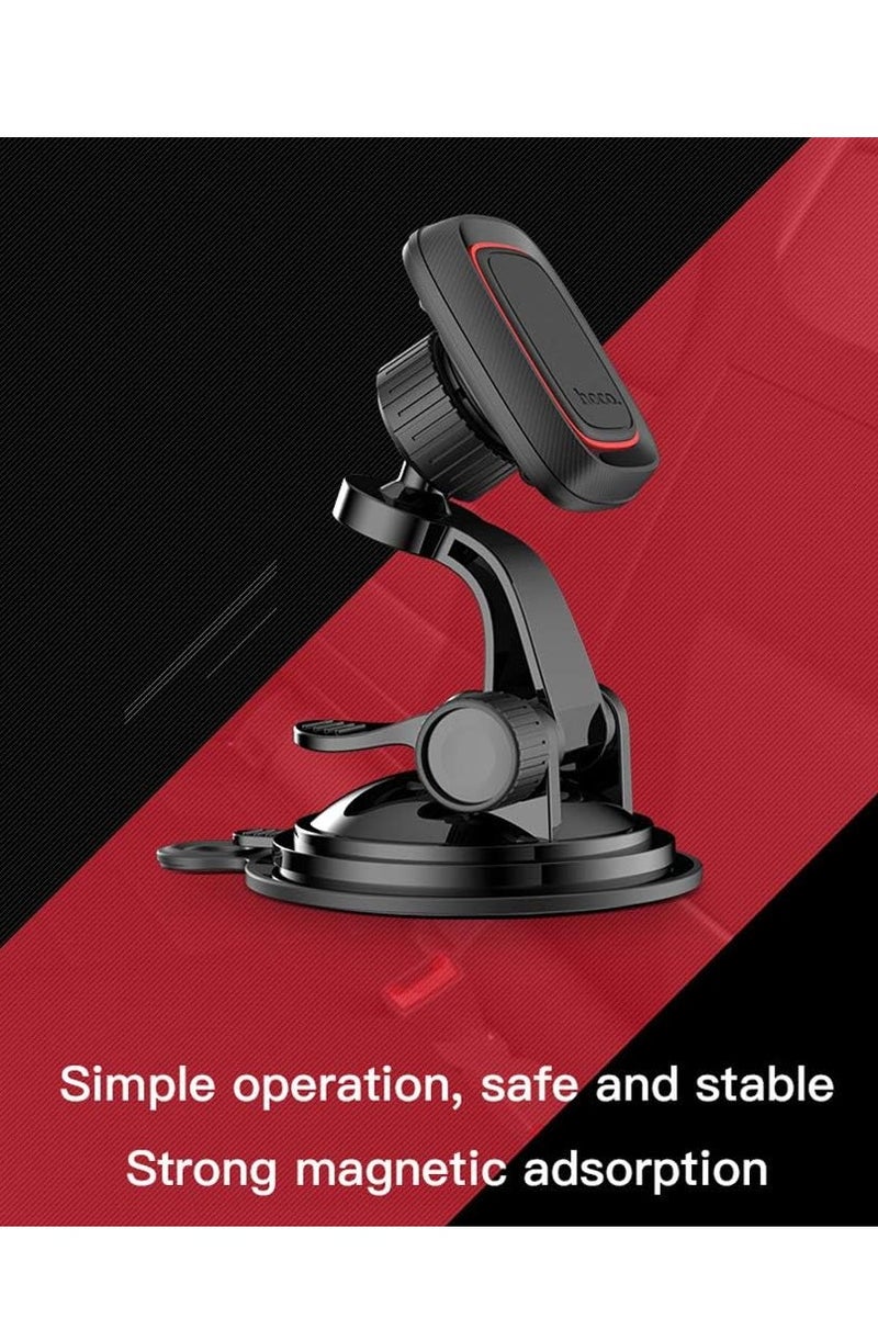 Hoco CA28 - Happy journey Series Suction Cup Magnetic Car Holder , Compatible With iPhone Samsung Xiaomi Oppo Huawei - Black - Image 2