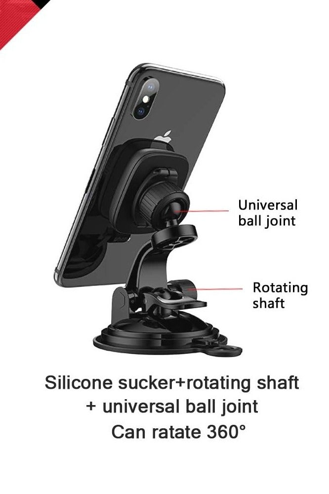Hoco CA28 - Happy journey Series Suction Cup Magnetic Car Holder , Compatible With iPhone Samsung Xiaomi Oppo Huawei - Black - Image 4