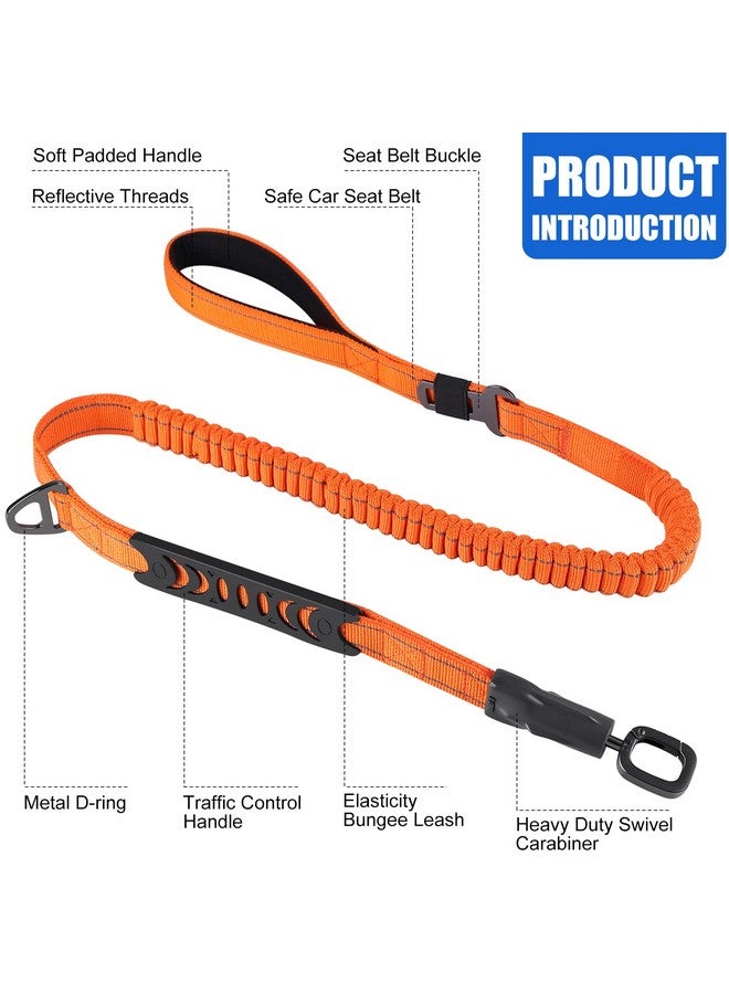 SLGOL SLGOL Emergency Auto Unlock Dog Leash Heavy Duty, with Car Seatbelt, 4-5FT Heavy Duty Elastic Bungee, Shock Absorbing with Comfortable Padded Handle and Traffic Handle Suitable for Training (Black)  - Image 3