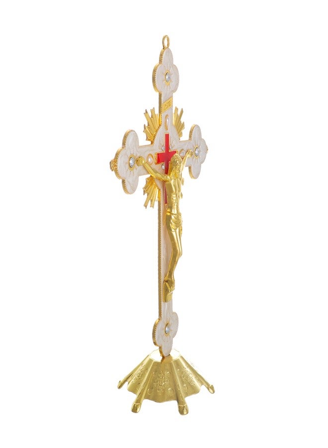 KOMI Catholic Metal Jesus Crucifix Detachable 8 Inch Standing Cross for Home Tabletop Office Church Christian Altar Decor - Image 3