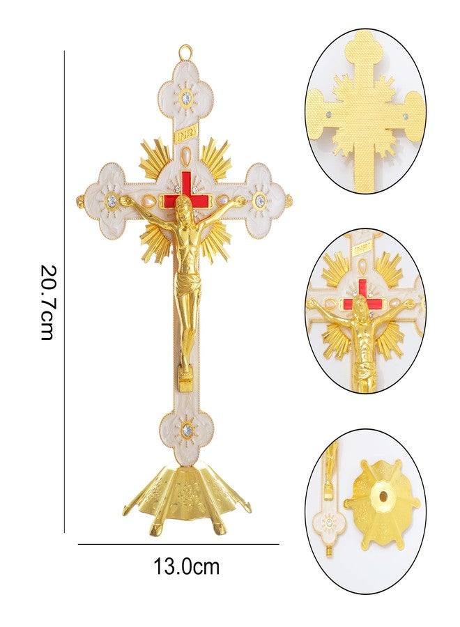 KOMI Catholic Metal Jesus Crucifix Detachable 8 Inch Standing Cross for Home Tabletop Office Church Christian Altar Decor - Image 4