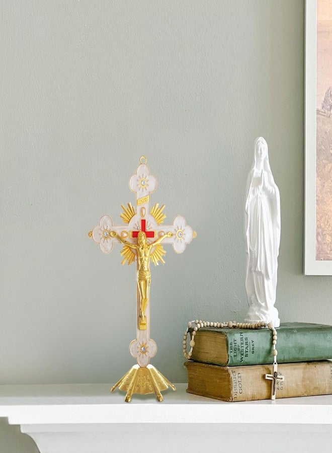 KOMI Catholic Metal Jesus Crucifix Detachable 8 Inch Standing Cross for Home Tabletop Office Church Christian Altar Decor - Image 5
