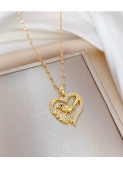 Home Clearance Sale Exquisite Love Heart Golden Bird Full zirconia Luxury Necklace, 14K Gold Plated Chain Female Neck Jewelry Gift  - Image 3