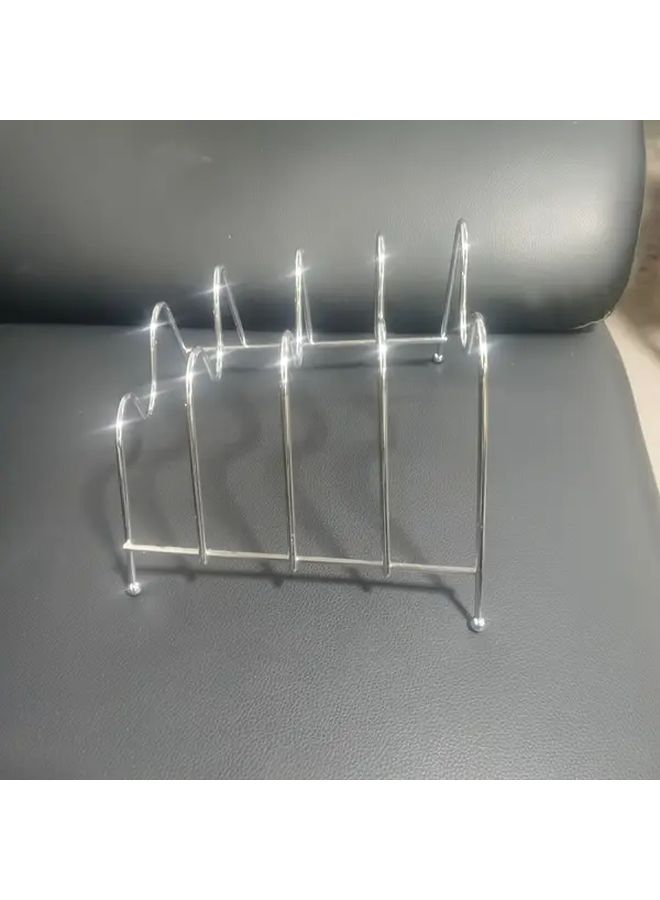 3 Tier Silvery Iron Pot Lid Rack Freestanding Kitchen Storage Shelf Organizer - Image 5