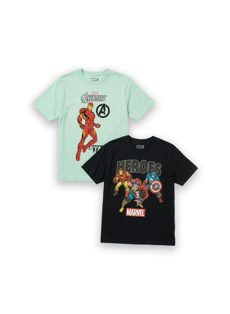 مارفل Marvel Avengers Men’s Graphic Printed T-Shirt (Pack of 2)