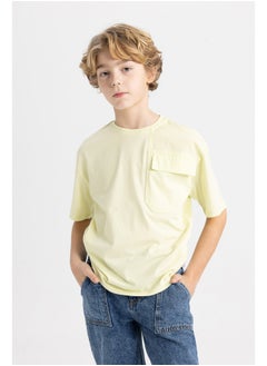 Boy Oversize Fit Crew Neck Knitted Short Sleeve T-Shirt