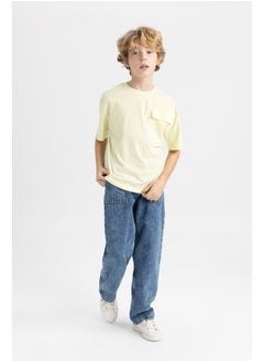 DeFacto Boy Oversize Fit Crew Neck Knitted Short Sleeve T-Shirt  - Image 5