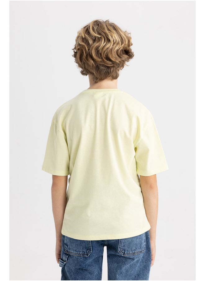 DeFacto - Boy Oversize Fit Crew Neck Knitted Short Sleeve T-Shirt - Image 1