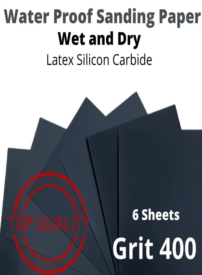 Color Zebra CZ WET and DRY SAND PAPER Grit Size 400 .Pack of 06 Sheets of Latex Silicon Carbide sanding paper Paper Size - 23 cm X 28cm - Image 3