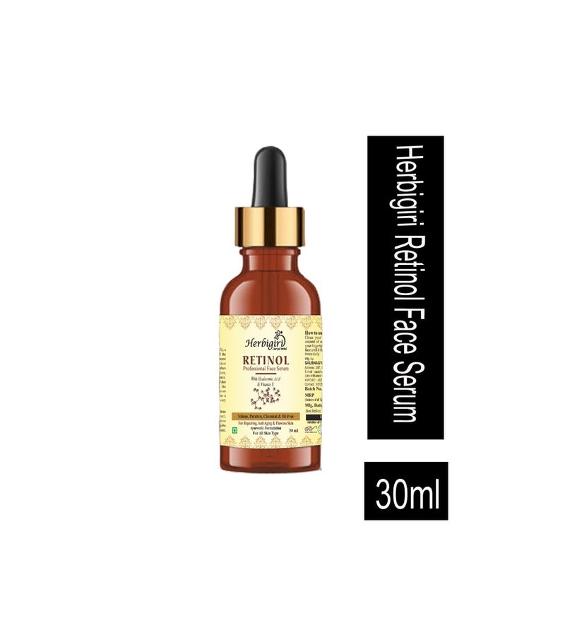 Khadi Herbal Herbigiri Herbal Retinol Facial Serum Natural Glowing Beauty for AntiAging  Collagen Production Toxins Cleansing and Acne for All Skin Types Pack of 1 30ml - Image 2