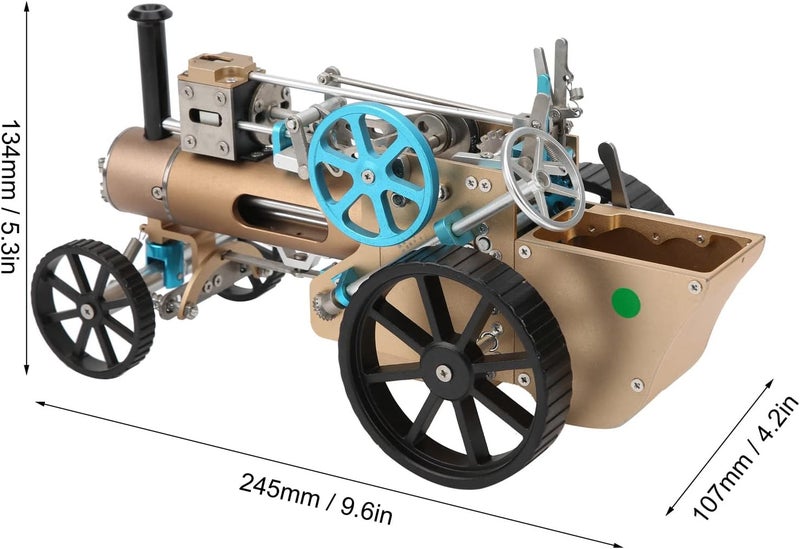 klarako Steam Engine Car Assembly Kit, DIY Metal Machinery Industrial Model Toy, DM34 Metal Engine Car Model, Mini Steam Engine Car Generator Model, Gift for Kids - Image 4