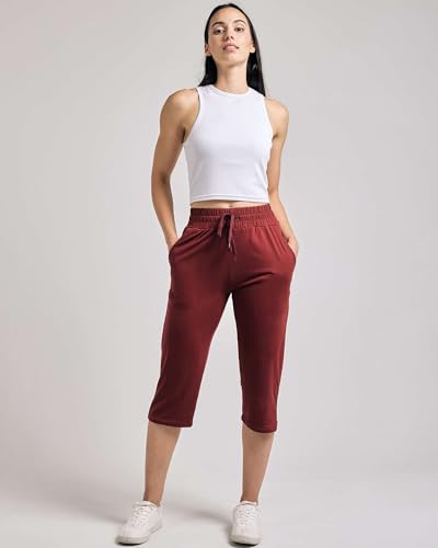 REALESSENTIALS Real Essentials 3 Pack Womens Capri Open Bottom Sweatpants Casual Lounge Athletic Workout Yoga Pants with Pockets Set 1 M - Image 3