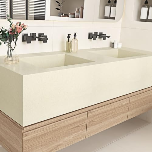 Wallderful Cream Beige Granite Contact Paper for Countertops Waterproof Crushed Stone Marble Wallpaper Peel and Stick Countertops Granite Nature Wallpaper Sticky for Kitchen Bathroom Cabinets Walls - Image 4