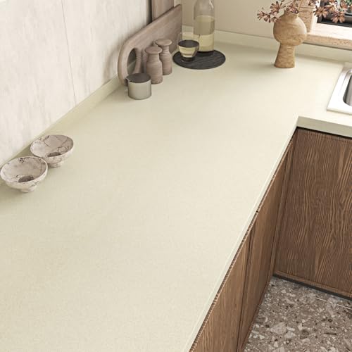 Wallderful Cream Beige Granite Contact Paper for Countertops Waterproof Crushed Stone Marble Wallpaper Peel and Stick Countertops Granite Nature Wallpaper Sticky for Kitchen Bathroom Cabinets Walls - Image 2