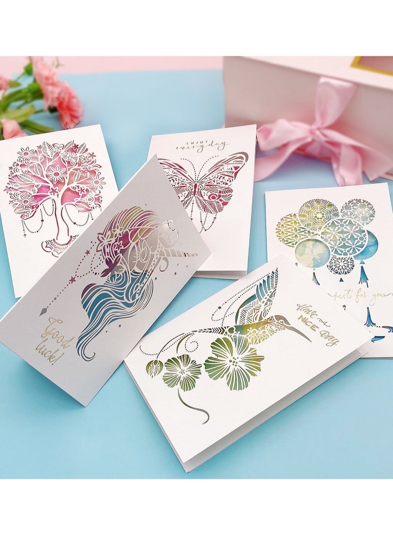 5-Piece 3D Pop Up Greeting Cards, Anniversary  Birthday Gift Card Holiday Greeting Cards with Envelope Decoration Cards for Her Mum Wife and Lovers，Gift Card，Birthday Card，Greeting Card - Image 2