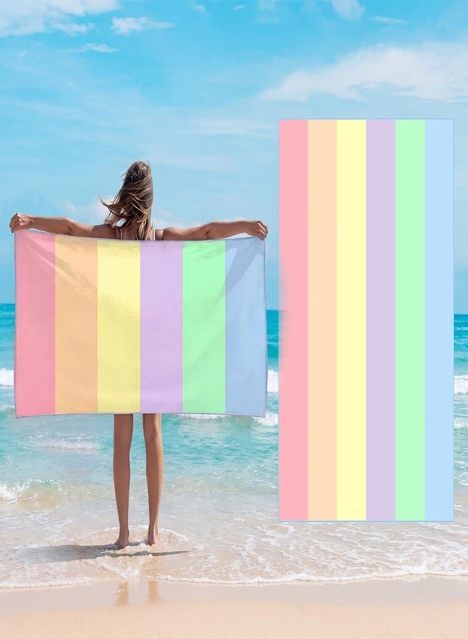 Yahenda 2 Packs Pastel Beach Towel for Women Quick Dry Beach Swimming Bath Pool Towel for Adult Travel Shower Swimming Camping, 35 x 60 Inch - Image 1