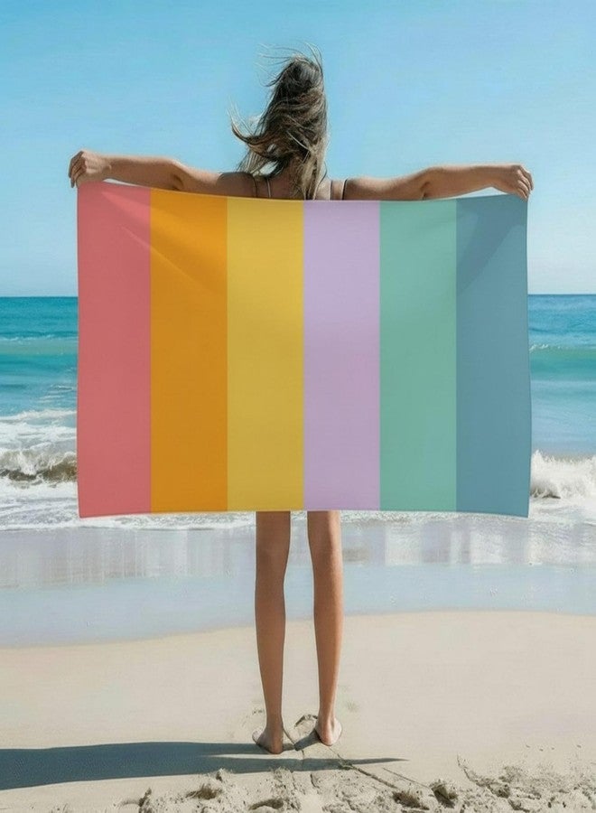 Yahenda 2 Packs Pastel Beach Towel for Women Quick Dry Beach Swimming Bath Pool Towel for Adult Travel Shower Swimming Camping, 35 x 60 Inch - Image 2