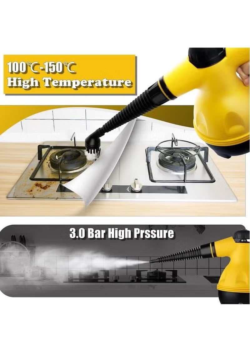 MUDISO 1000W Portable Handheld Steam Cleaner – High-Temperature Multi-Surface Steamer with 9 Versatile Attachments for Deep Cleaning – Ideal for Kitchen, Bathroom, Upholstery, Windows, Car Interior & Home Sanitization – Chemical-Free Cleaning Solution - Image 5